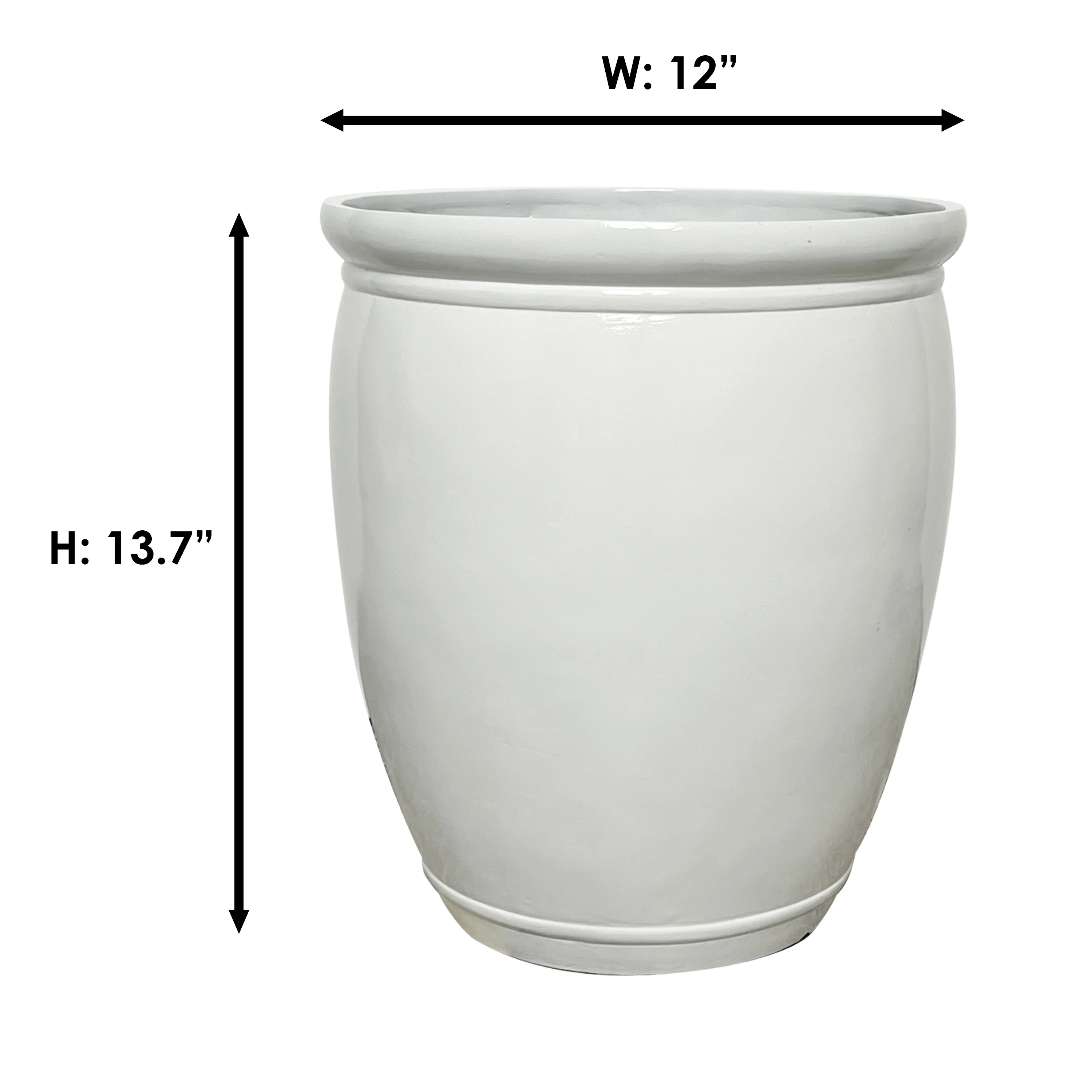Mainstays 12” x 12” x 13.7” Kiernan White Resin Composite Planter