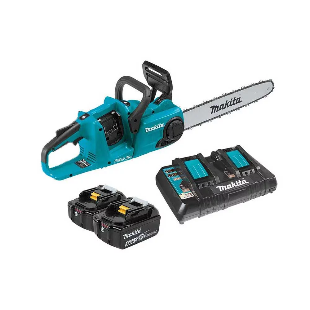 Makita XCU04PT 18V X2 (36V) LXT Brushless Lithium-Ion 16 in. Cordless Chain Saw Kit with 2 Batteries (5 Ah)