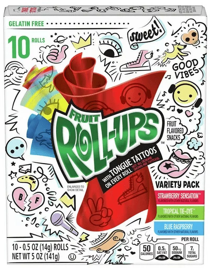 Fruit Roll-Ups Fruit Flavored Snacks Variety Pack Pouches (Pack of 6)