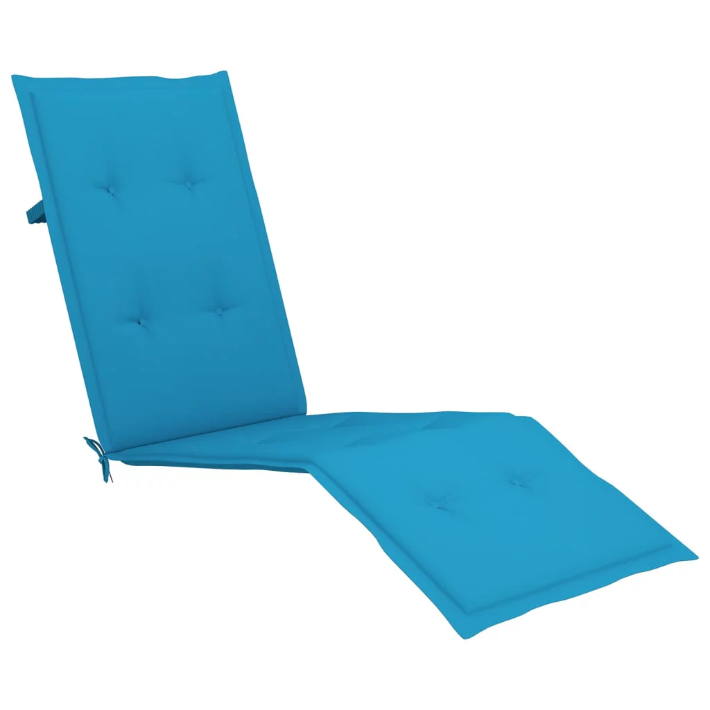 Dcenta Patio Deck Chair with Footrest and Cushion Solid Wood Acacia