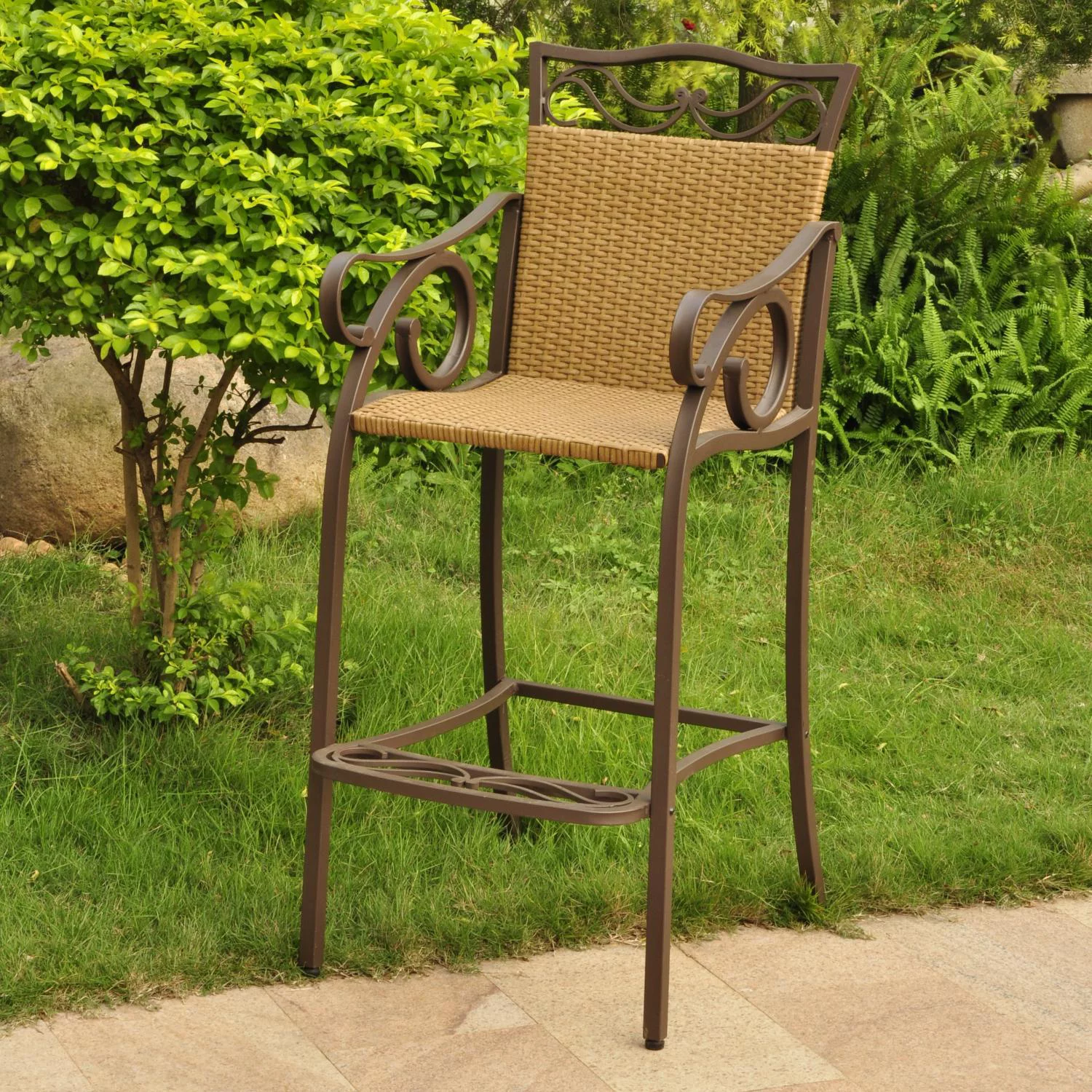 Set of 3 Valencia Resin Wicker/Steel Bar Height Bistro Group