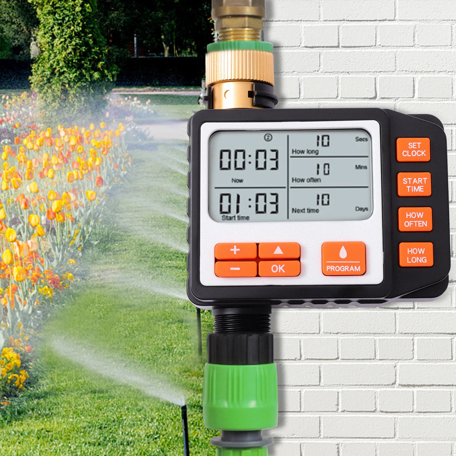 YIYIBYUS Water Timer, Garden Digital Sprinkler Timer, Smart Irrigation Timer for Lawn Greenhouse, Plant, Farm, Fields