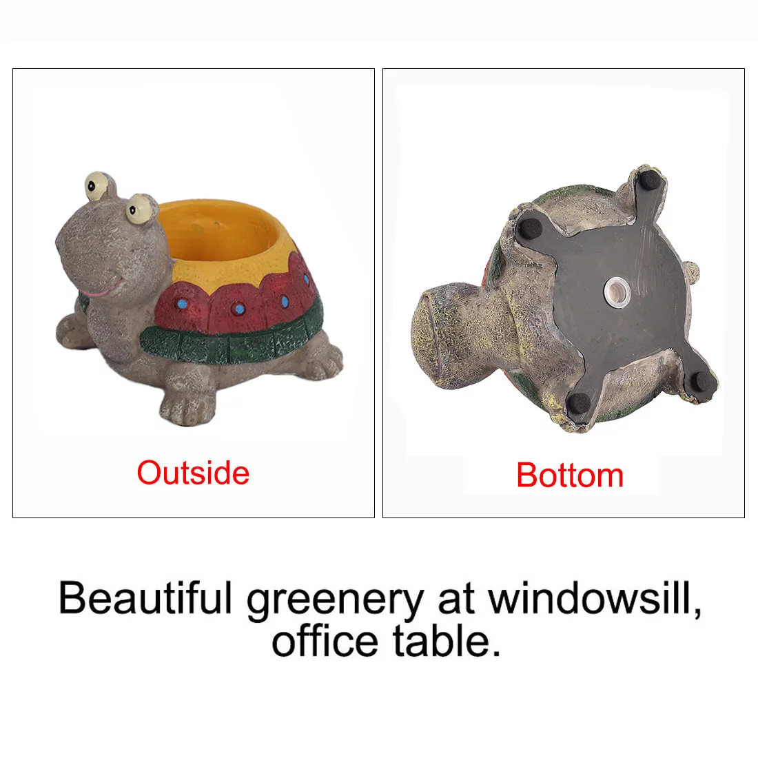 Household Garden Office Resin Turtle Shaped Plant Flower Pot Planter