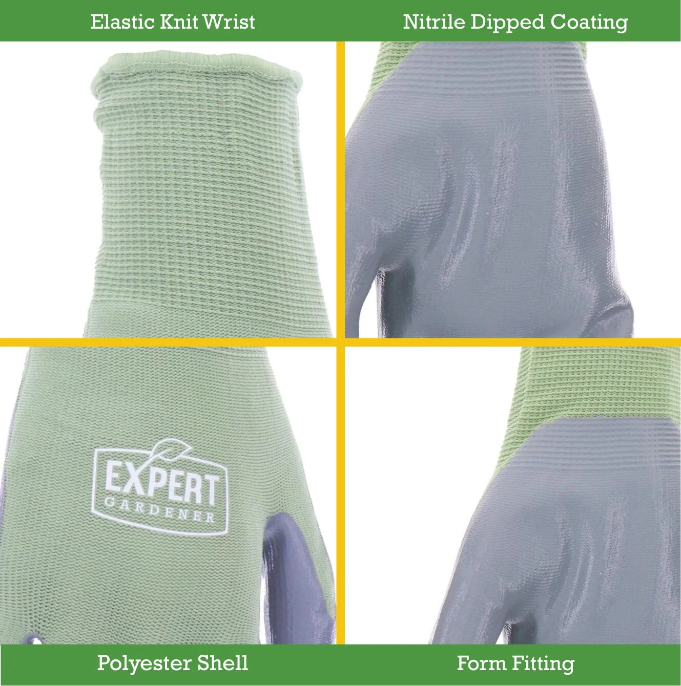 Expert Gardener Green Nitrile Sustainable Gloves Small