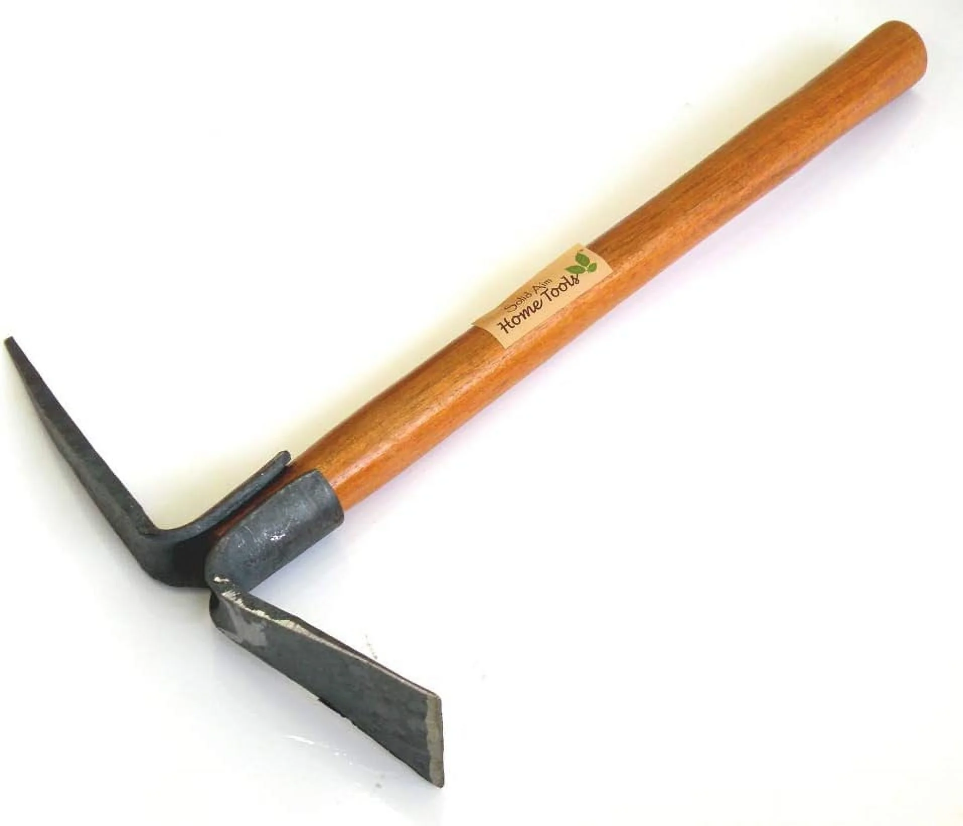 Heavy Duty Mattock -   Pickaxe with Hard Wooden Handle (35cm Overall Length, 26cm Steel Blade)