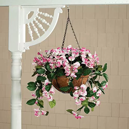 fully assembled wisteria hanging basket by