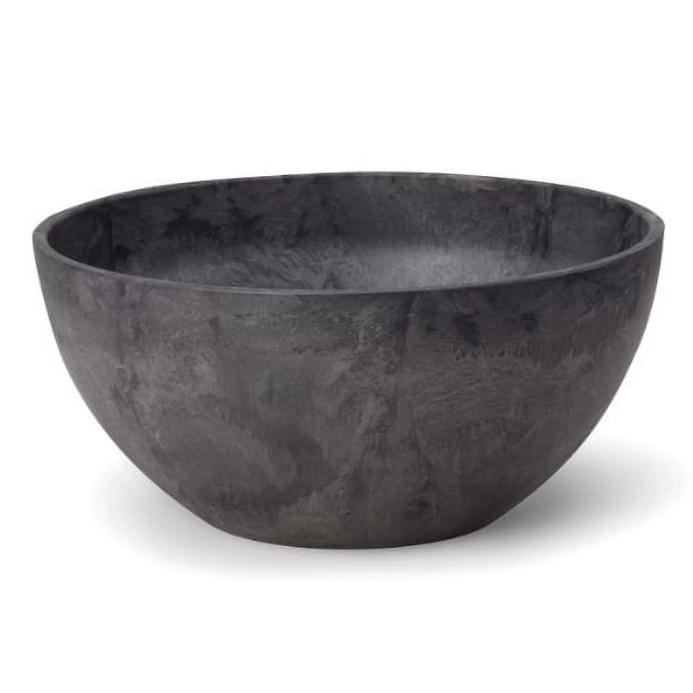 31128 Napa Bowl Planter, Black, 12-Inch