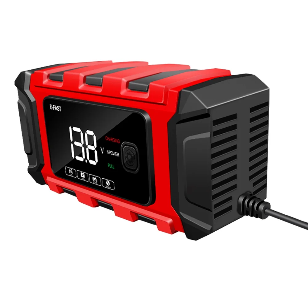 Lixada E-FAST Full Automatic 12V/6A Car Battery Charger Portable Desulfator for Motorcycle Leadacid Battery