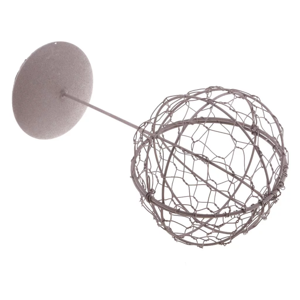 26cm Iron Wire Wreath Frame Succulent Pot Plant Holder , Ball Shape with Stand