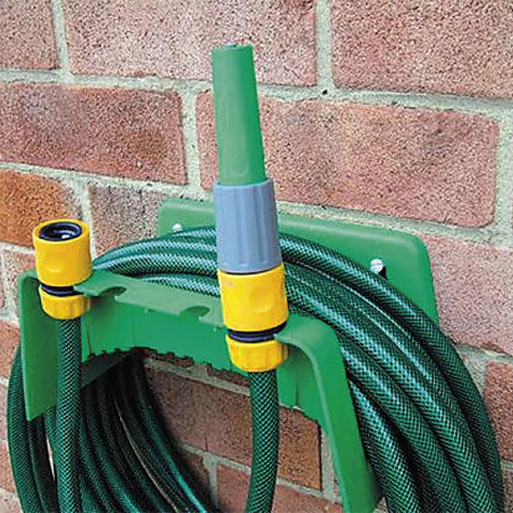 ZiSUGP Wall Mounted Garden Hose Pipe Cable Hanger Tidy Bracket -Shed Rack Fence Holder Sprinkler System Parts Female to Female