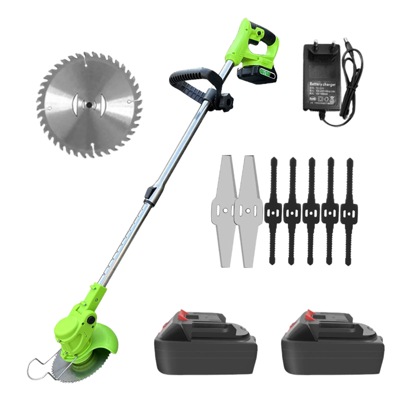 VAHIGCY Brush Cutter | 24V Grass Cutter Brush Trimmer | Striming Brush Edger, Heavy Duty Lawn Tool, Battery Powered Garden Grass Wacker for Home Garden