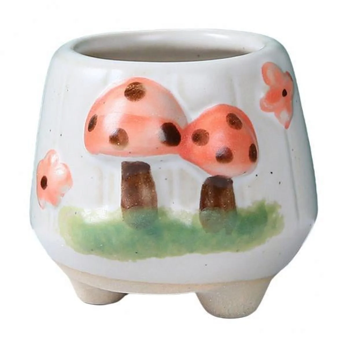 Miulika 2xMini Succulent Pot Plants Holder Home Office Decor Creative for Flowers White 2 Pcs