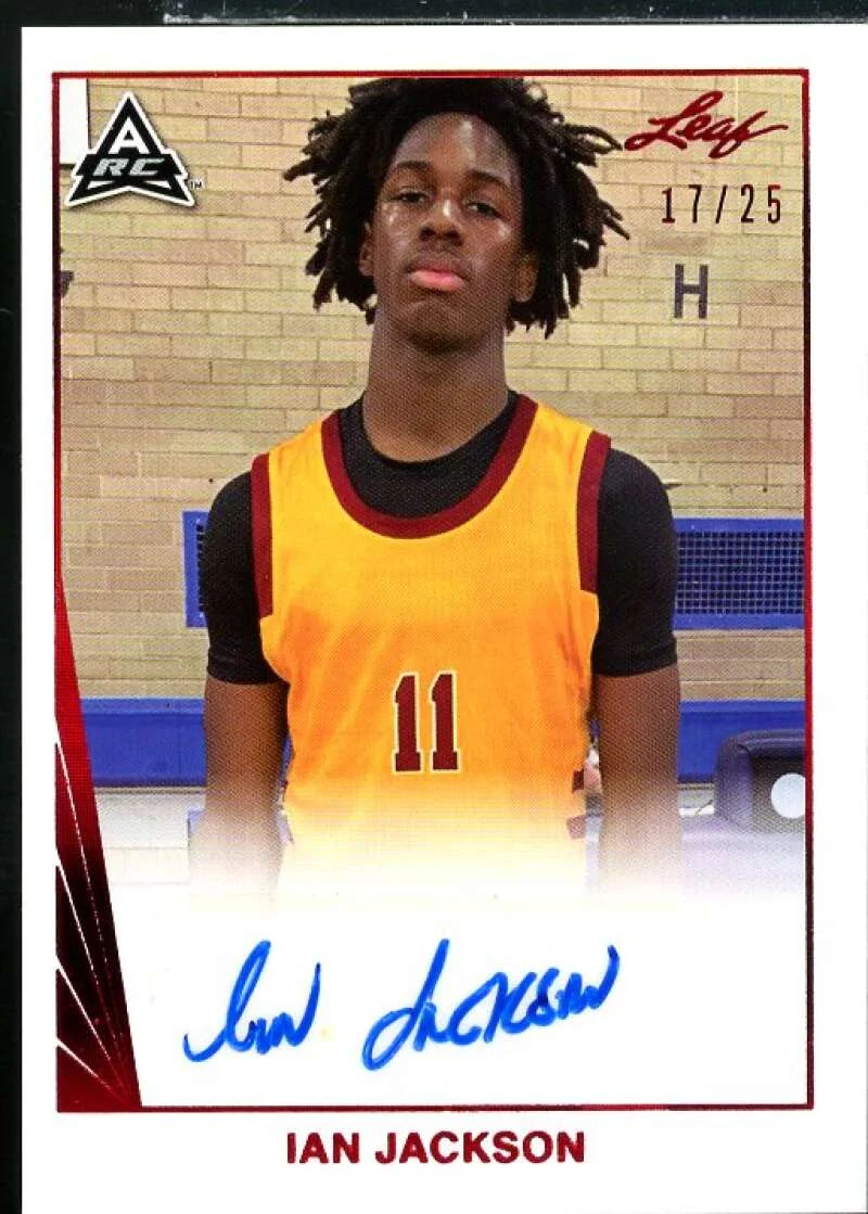 Ian Jackson Rookie Card 2021-22 Leaf Pro Set Power Red #BAIJ2