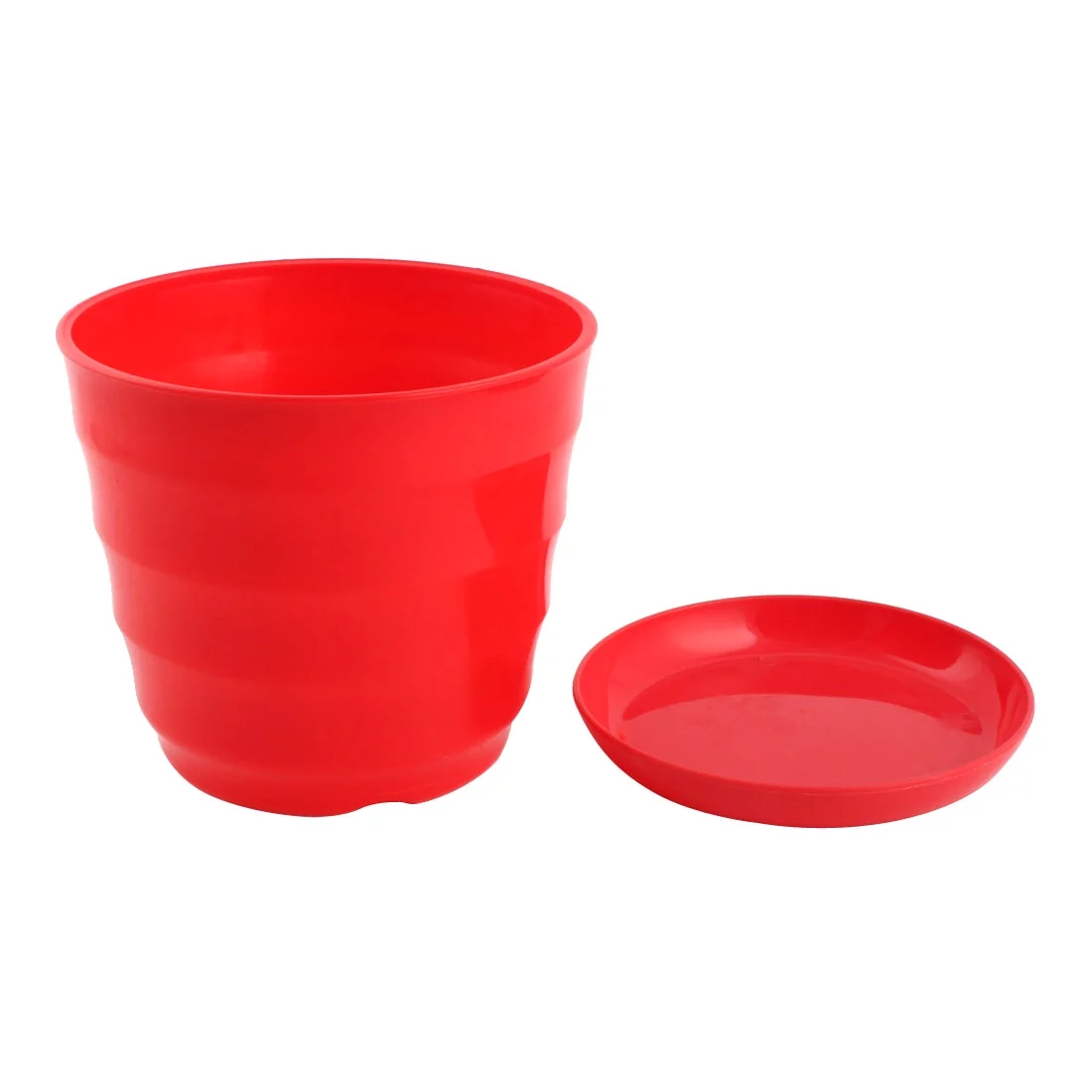Home Plastic Cylinder Plant Aloes Cactus Flower Grass Planting Pot Flowerpot Red for Christmas