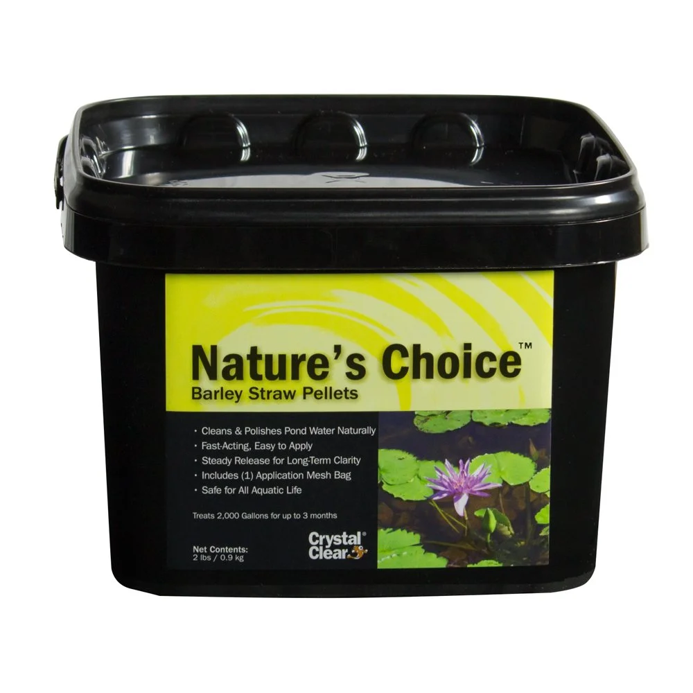 CrystalClear Nature's Choice Barley Straw Pellets - Natural Pond Treatment - 2 Pound Bucket Treats Up to Gallons 2 lb