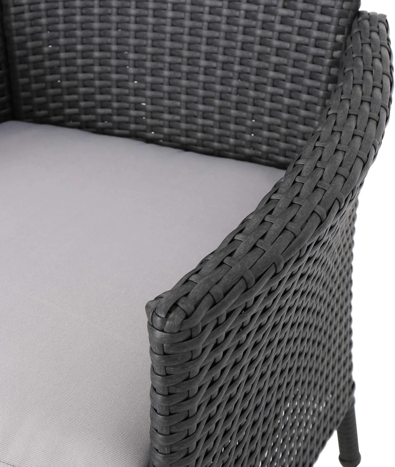 Christopher Home Malta KD PE Wicker Dining Chairs, 2-Pcs Set, Grey