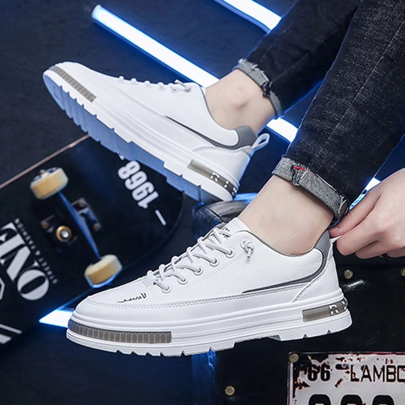 WILLBEST Mens Shoes Dress Men'S Shoes Casual Versatile Flat Sole Shoes Men'S Low Top Sports Shoes 2024