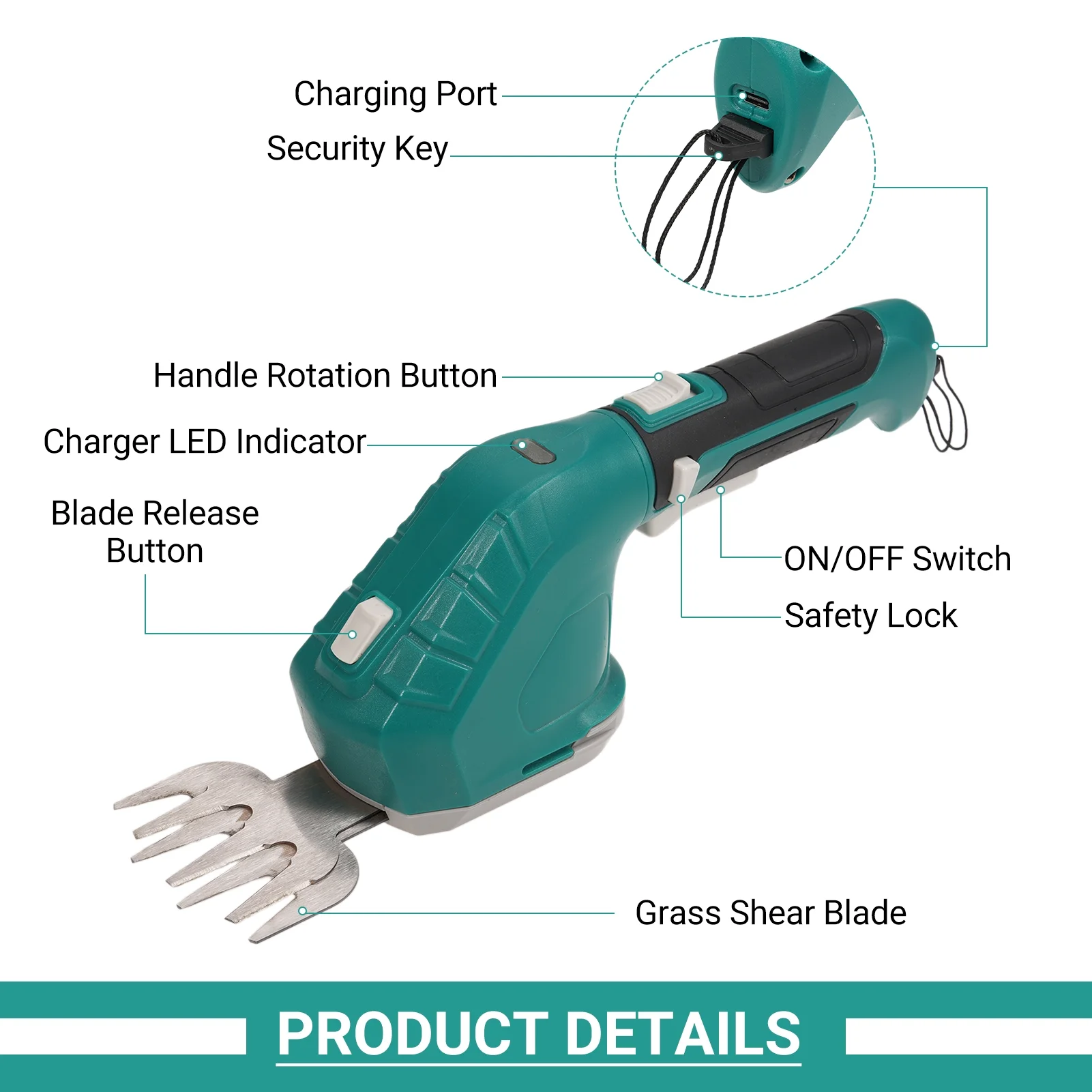 Hedge trimmer,Buzhi Branch Shear Handheld Shears Function Tool Cutter And In 1 3.6v Shear Clippers Cutter 2 In And Lawn Shears Clippers 1 Handheld Dual Function 3.6v 2 Tool Buzhi Shear