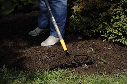 2811500 Steel 16-Tine Bow Rake With 57 In. Fiberglass Handle With Cushion Grip, 16 Inch