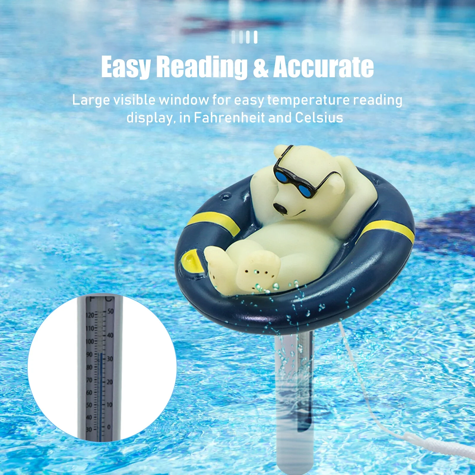 Walmeck Thermometers,Tubs Fish Ponds Indoor Pools Spas Thermometer Cartoon Shape Pools Spas Tubs Pool Thermometer Cartoon Shape Water Thermometers Outdoor Indoor Water Temperature Thermometers Wemay