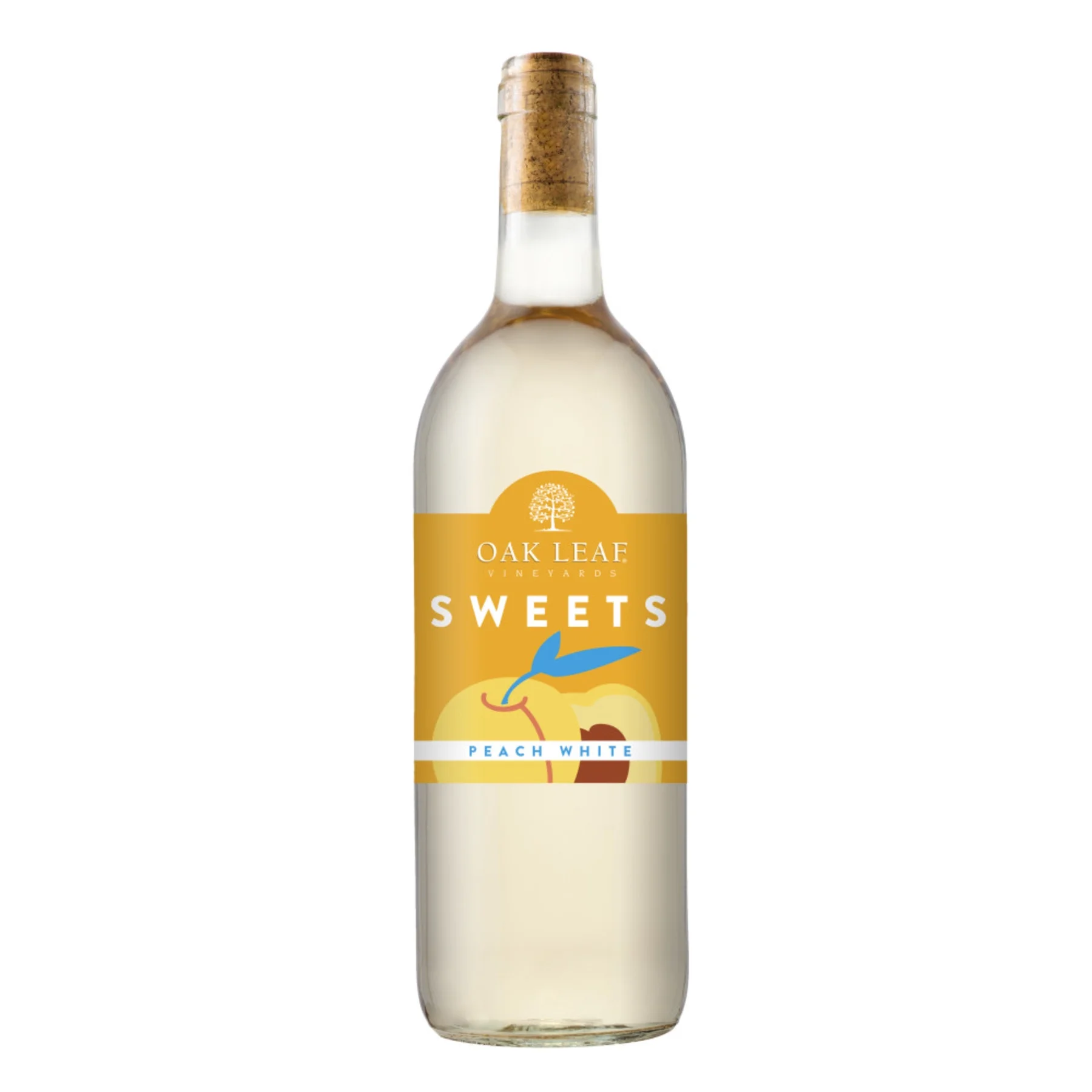 Oak Leaf Vineyards Sweets Peach White California Flavored Wine, 750 ml Bottle, 9% ABV