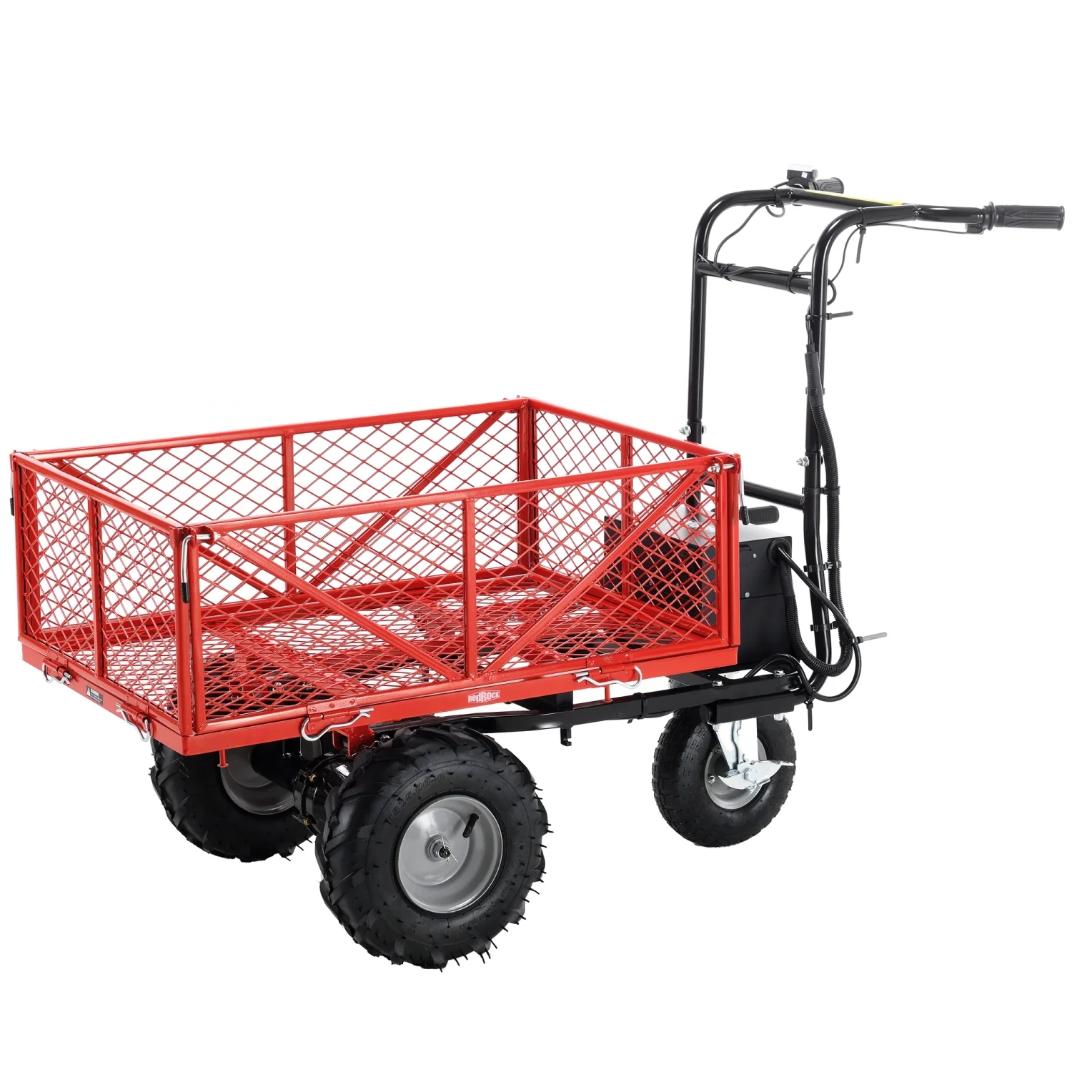 Heavy Duty Electric Powered 48V28Ah Utility Cart with 500lbs Capacity  230kg Material Hauler and 1000lbs Towing - Wheelbarrow