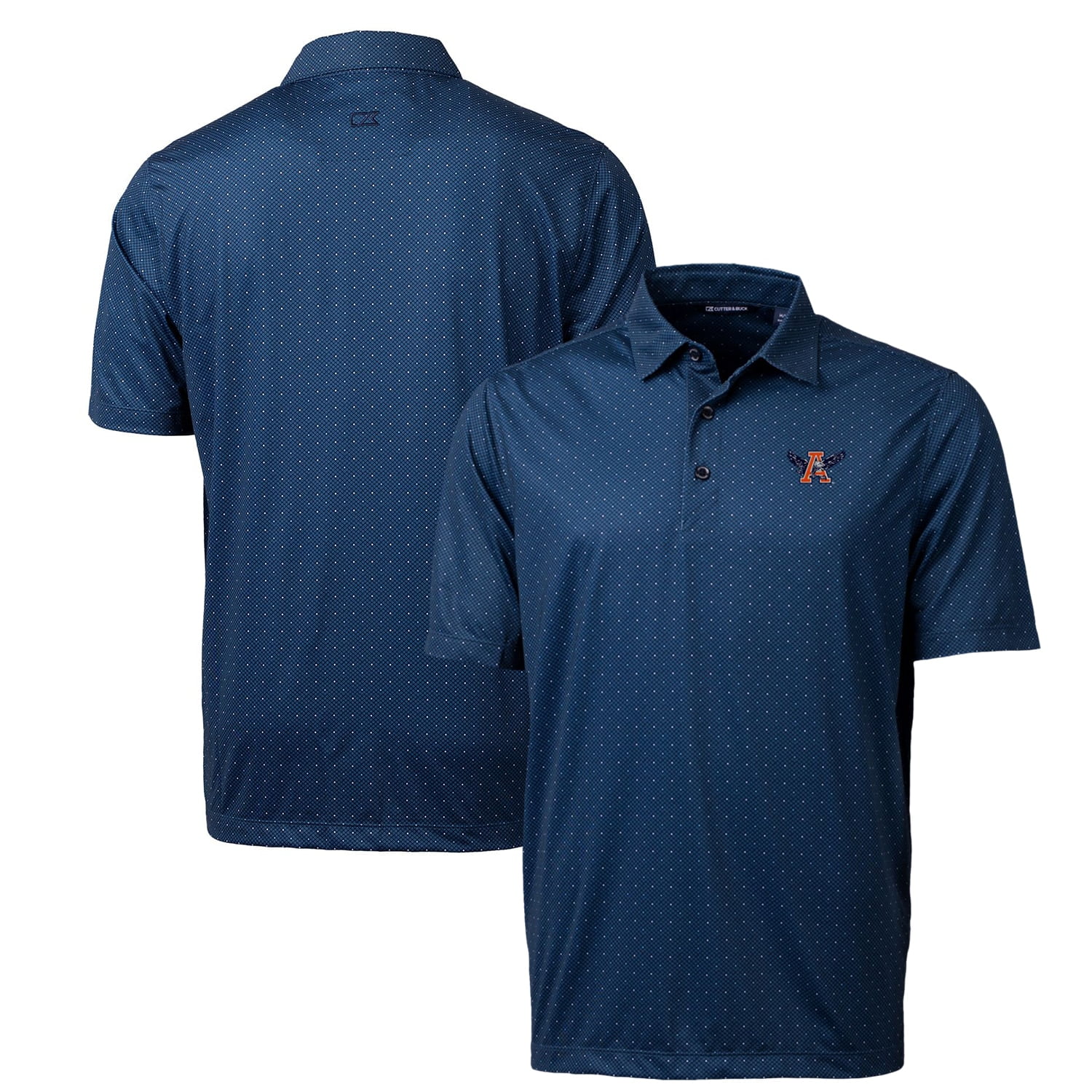 Men's Cutter & Buck Navy Auburn Tigers Primary Team Logo Pike Double Dot Print Stretch Polo