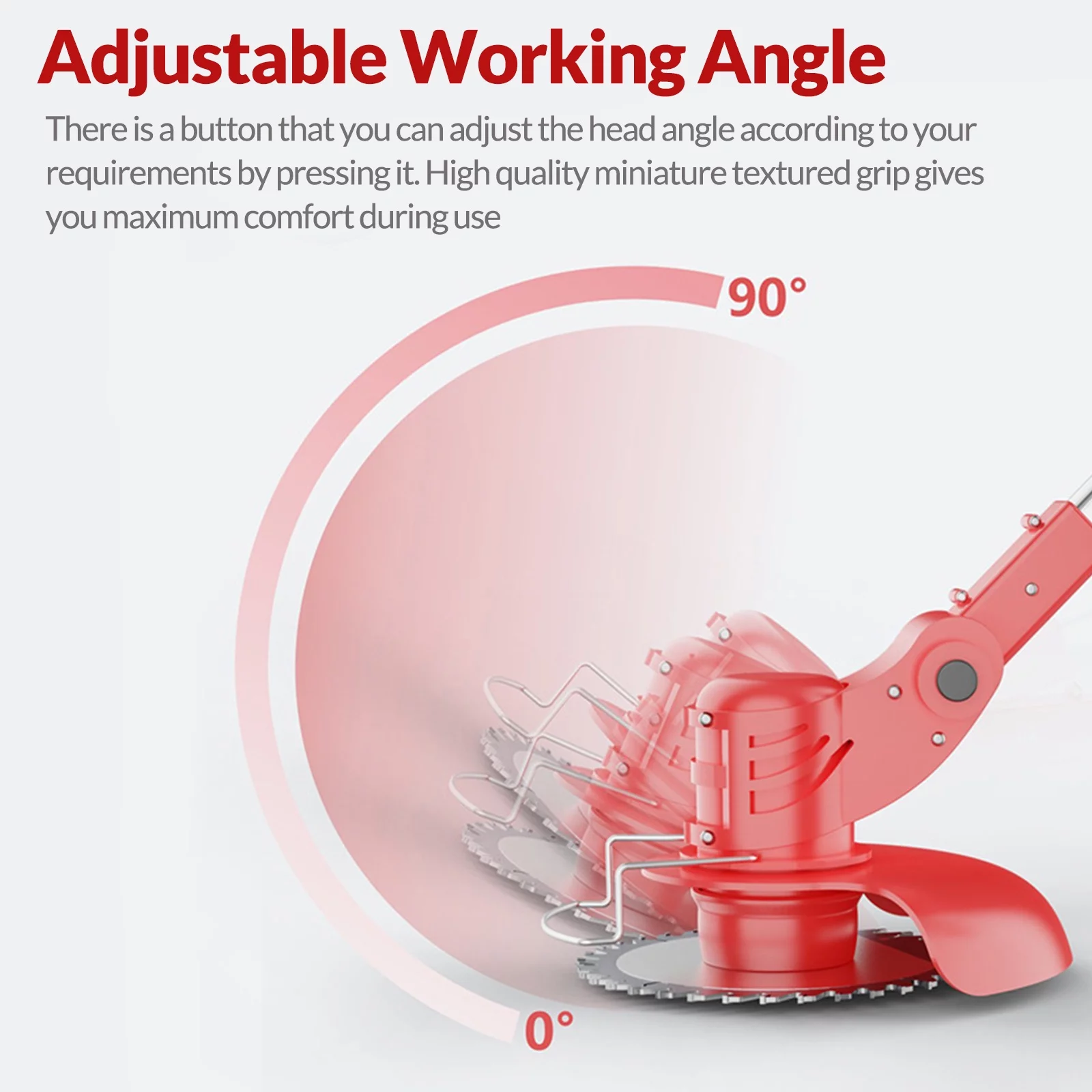 Grass Trimmer Electric Cordless W/Batteries, Battery Weed Wacker, Electric Weed Eater, 21V Cordless Lawn Trimmer Electric, Battery Grass Trimmer, Garden Trimming Tool Red