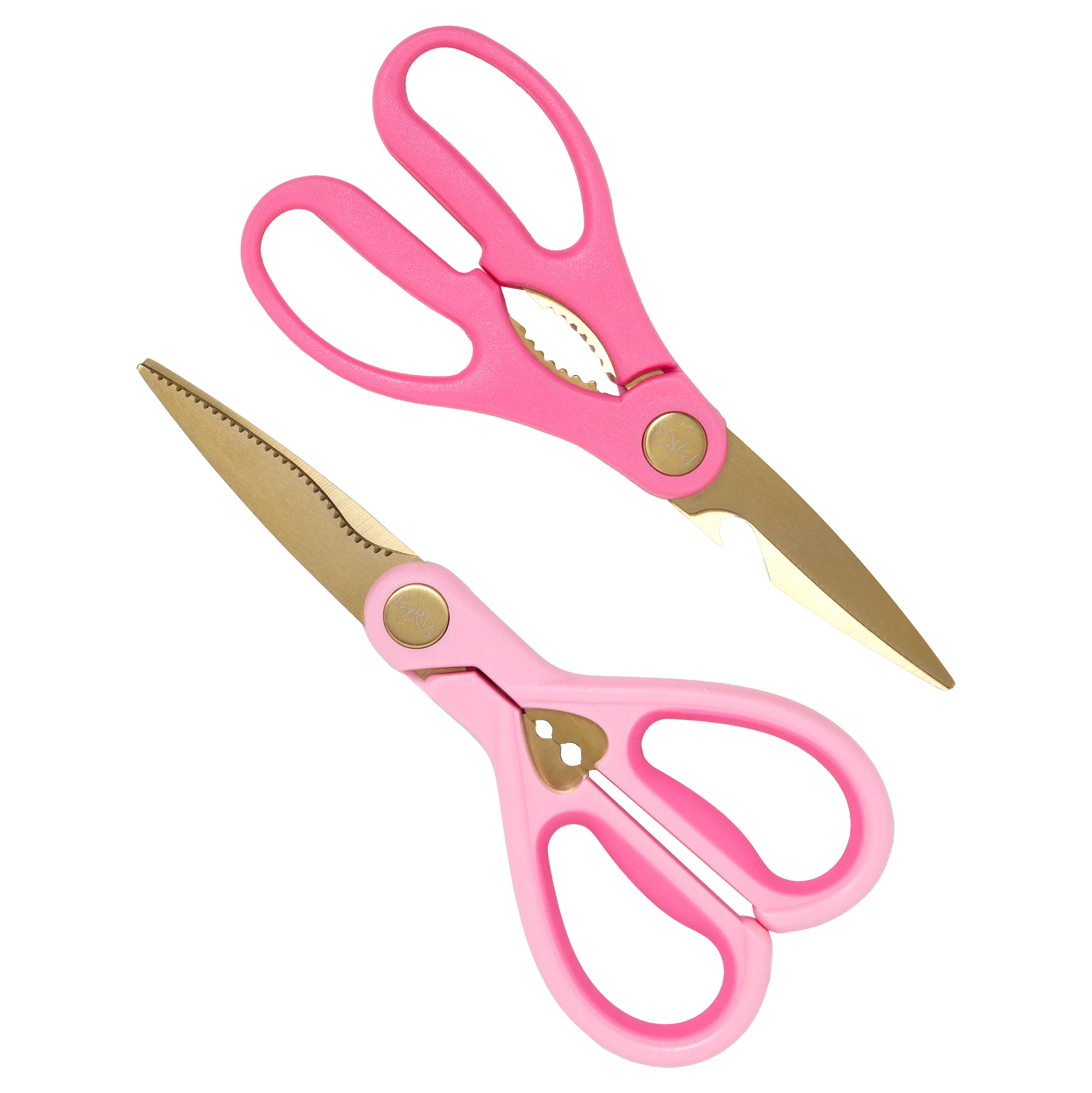 Paris Hilton 2 Pack Kitchen Shears, Stainless Steel Blades, Pink