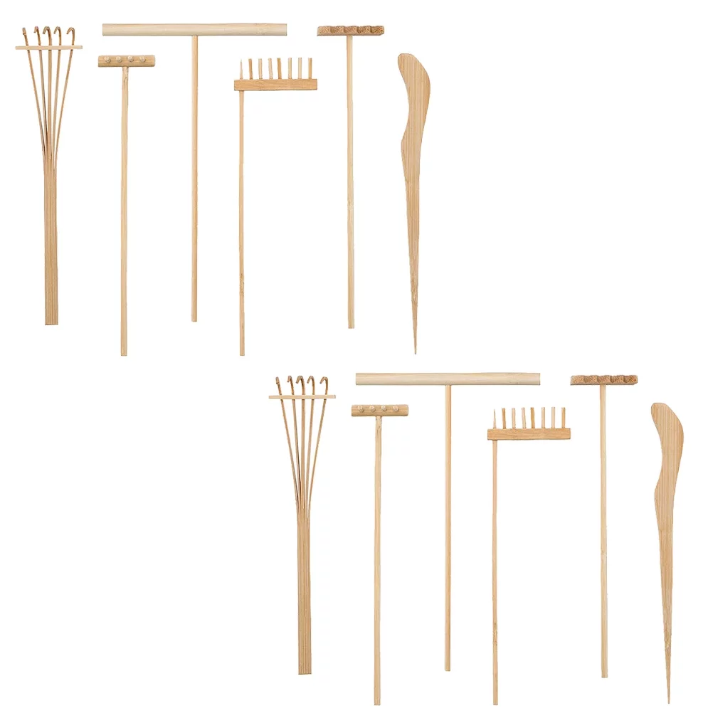 2 Sets/12pcs Zen Garden Rake Professional Tea Art Garden Sandbox Tools Kit