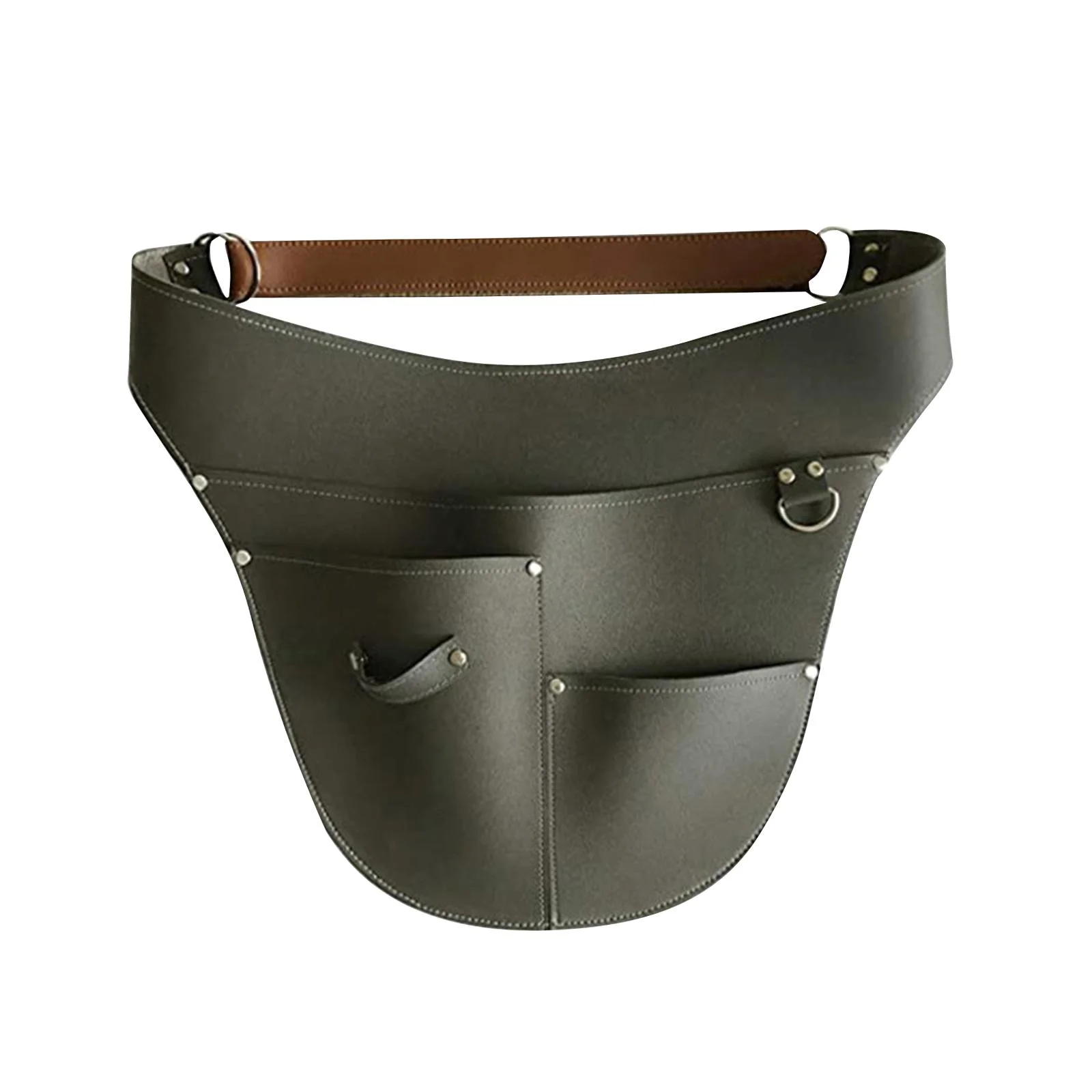 Colaxi PU Leather Garden Tool Waist Pouch Electrican Tool Organizer with Buckle Closure Adjustable for Work Accessories Lightweight Dark Green