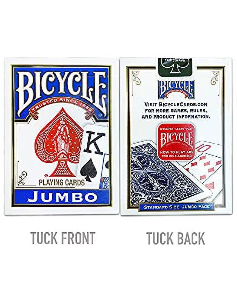 Bicycle Playing Cards, Jumbo Index, 12 Pack,Red & Blue