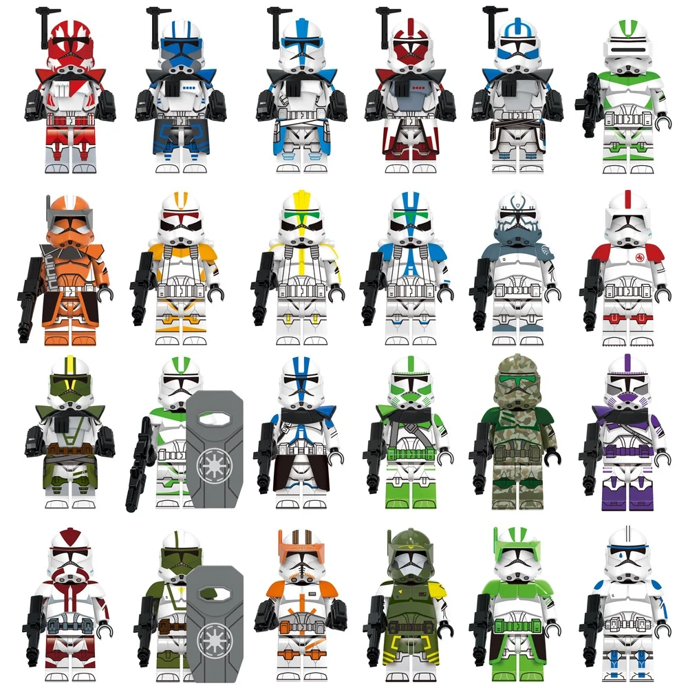 Star Wars Commander Doom's Squad Clone Troopers Custom Minifigures Set, 24 Pcs Gift for Kids Fans of Star Wars Building Toys