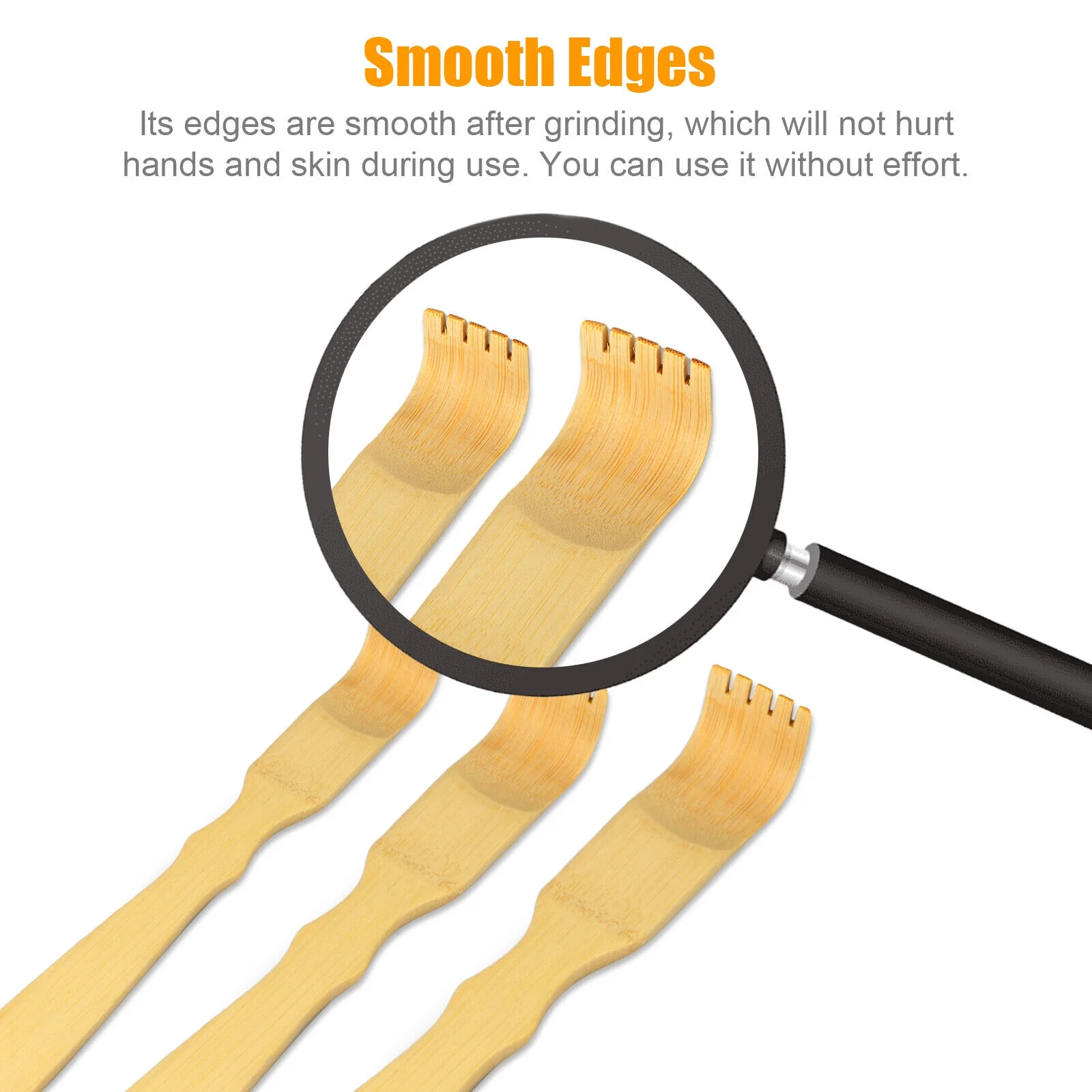 3X Natural Bamboo Wooden Tickling Rake Back Scratcher Pick Itch Relief Tool Gift