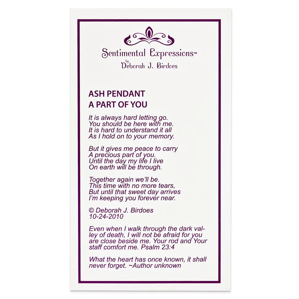 925 Sterling Silver Antiqued Teardrop Ash Holder 18in. Necklace; for Adults and Teens; for Women and Men