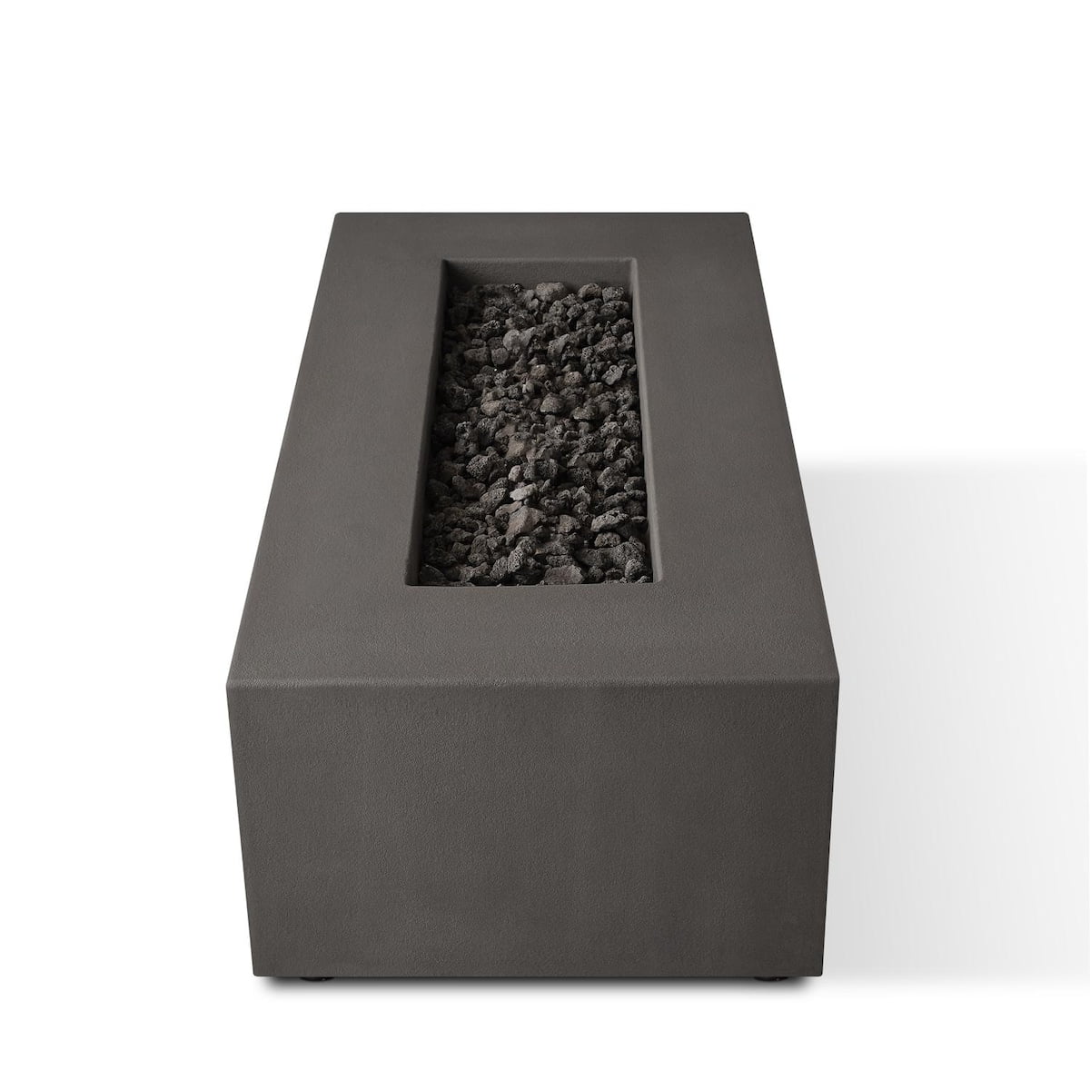 Estes 60 Inch Rectangular GFRC Concrete Natural Gas Fire Pit Table in Carbon By BBQGuys Signature