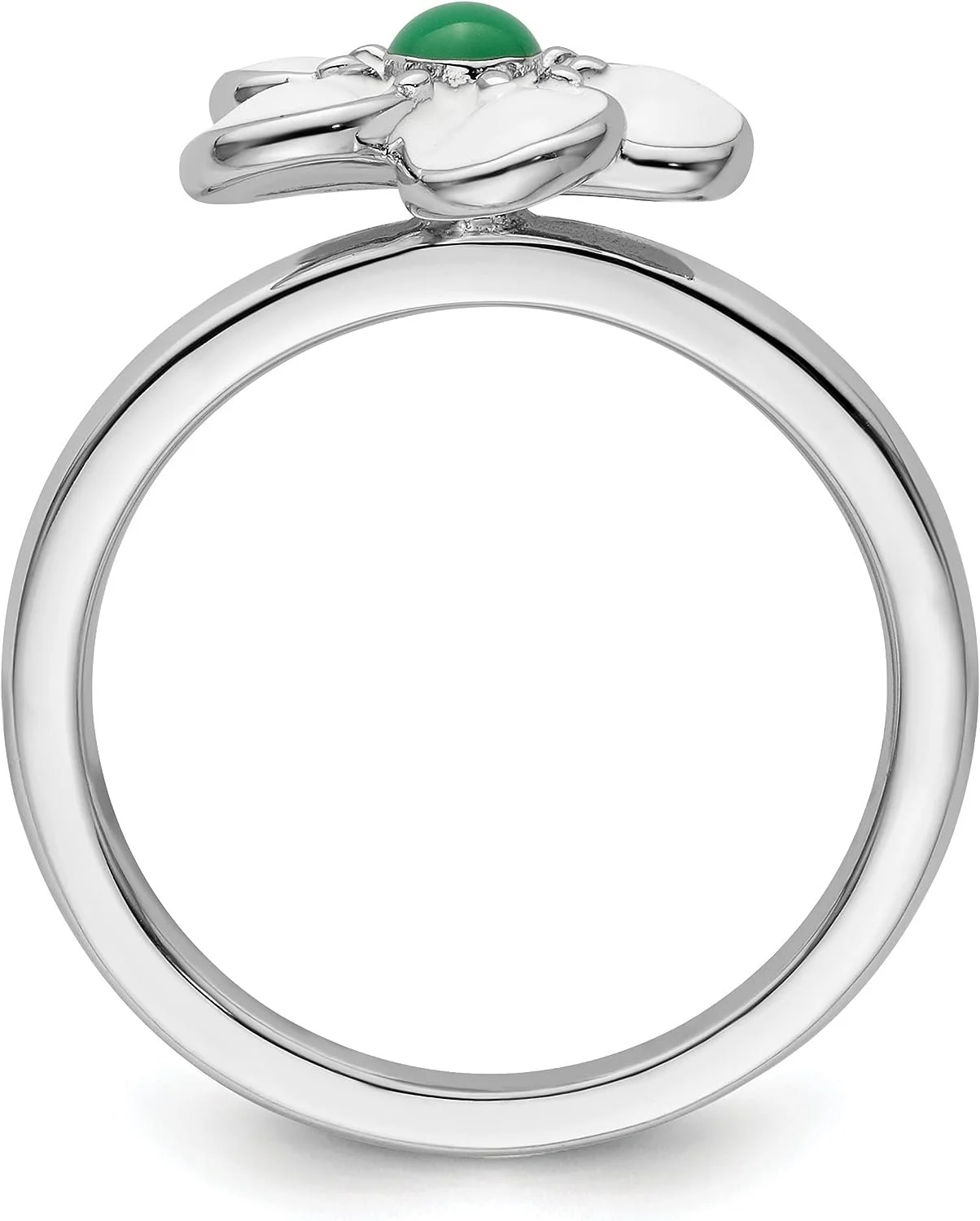 Solid Sterling Silver Stackable Expressions Hawthorn Ring - Ring Size 7.0