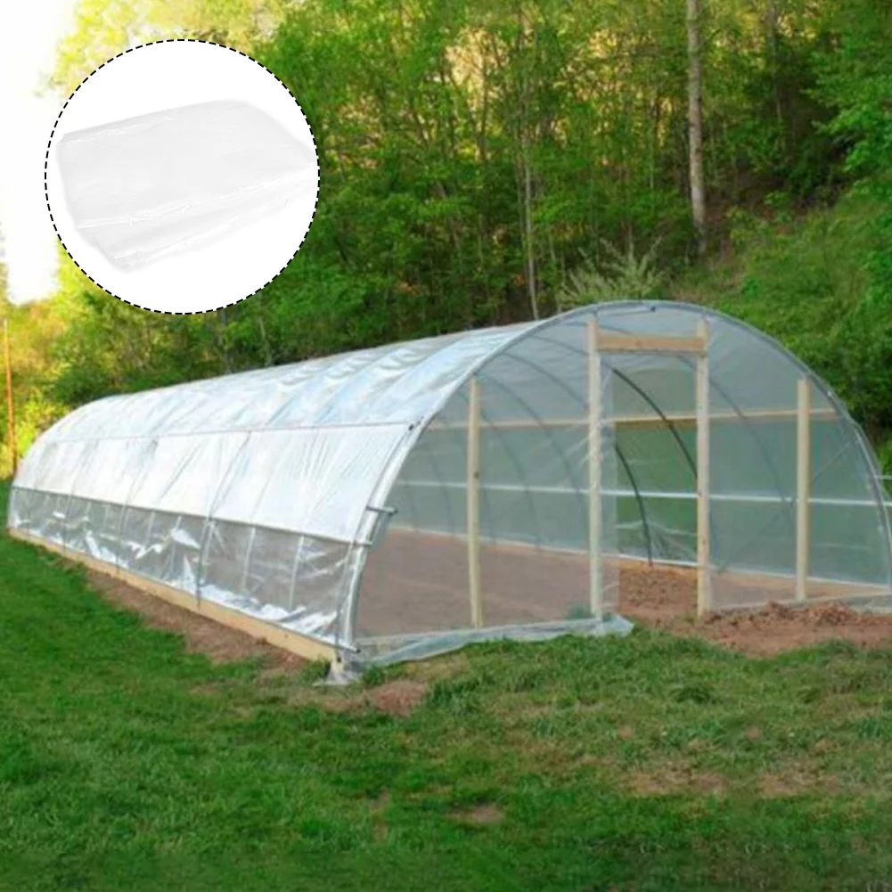 LIKEM Transparent Plastic Greenhouse Poly Film Polytunnel Hot House Cover