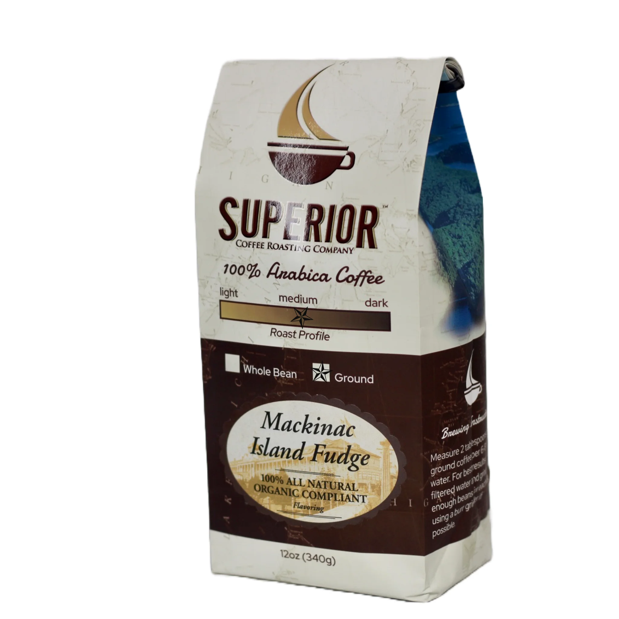 Superior Coffee Mackinac Island Fudge - Ground Coffee | 12oz Bag