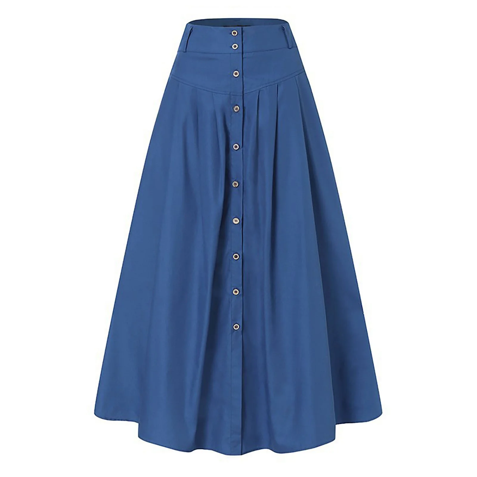 Summer Jean Skirt Women'S Spring And Summer Casual Loose Solid Color A Line High Waist Skirt With Pocket Buttons Skirting Board