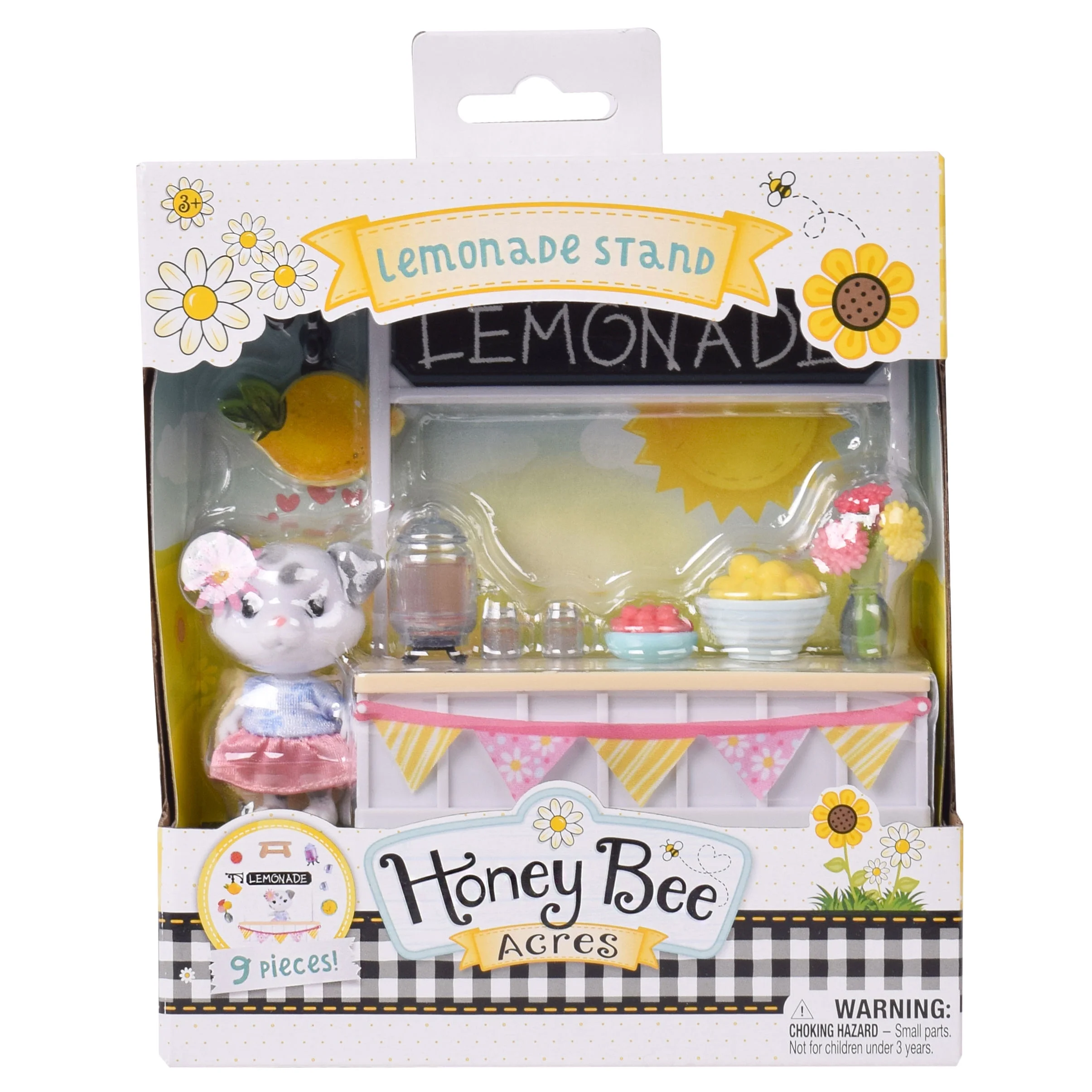 Honey Bee Acres Sweet & Sour Lemonade Stand Playset with Dog Figure, 9 Piece, Ages 3+