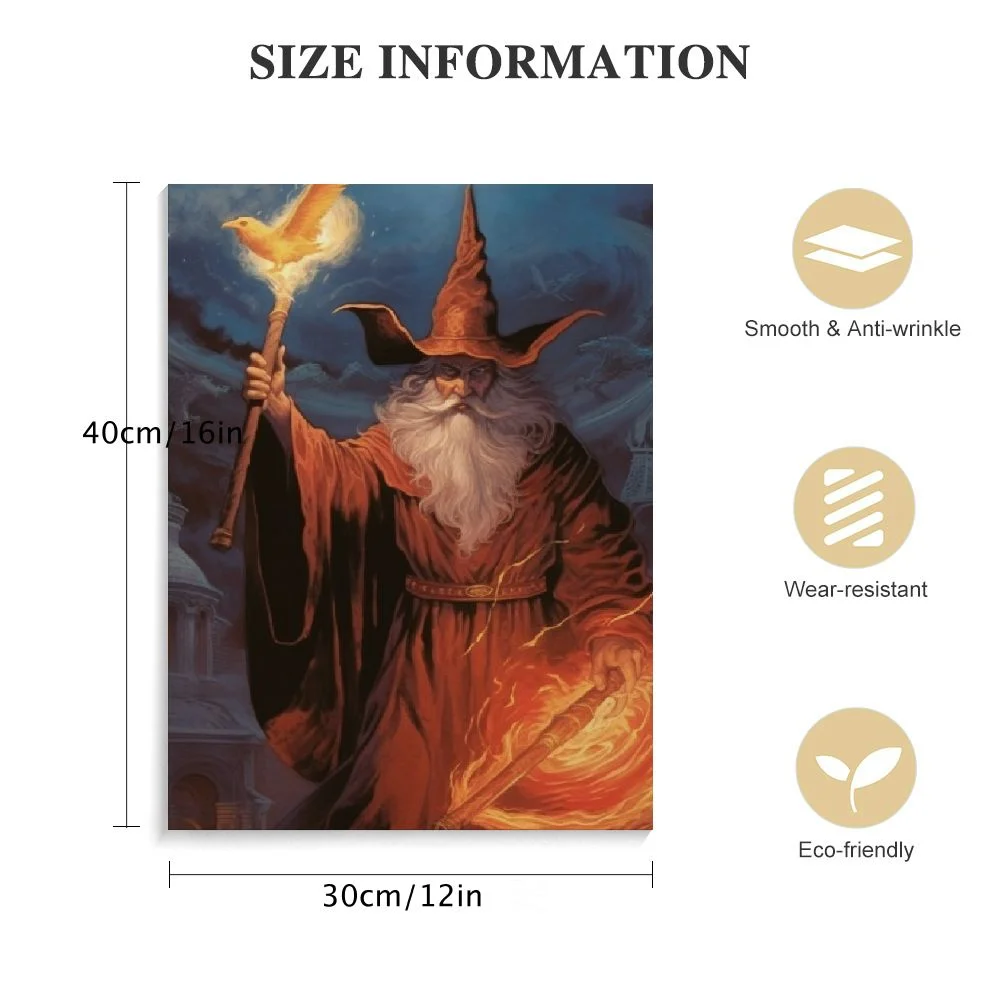 ONETECH Magical Mythical Pegasus Wizard At Night Kids Room Art Print Poster