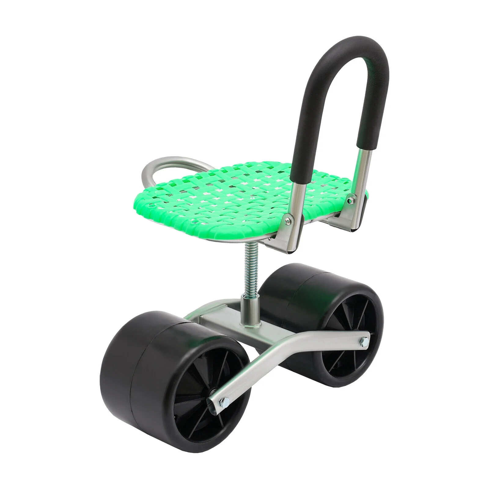 Height Adjust 360° Rotates Gardening Seats w/2 Rolling Wheels Stool Kneeling Pad
