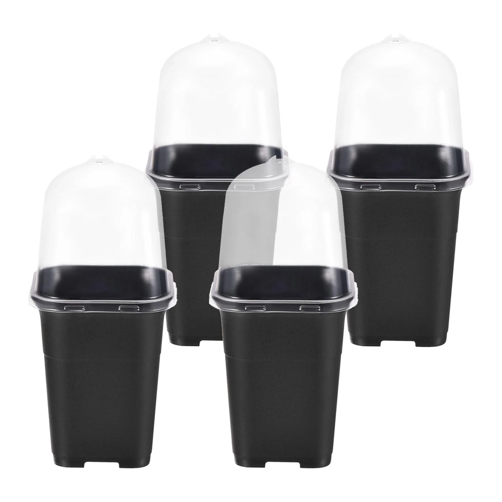 SunniMix 5Pcs Flower Pot Garden Plant Pots Mini Landscaping Plants Plant Nursery Pots Black
