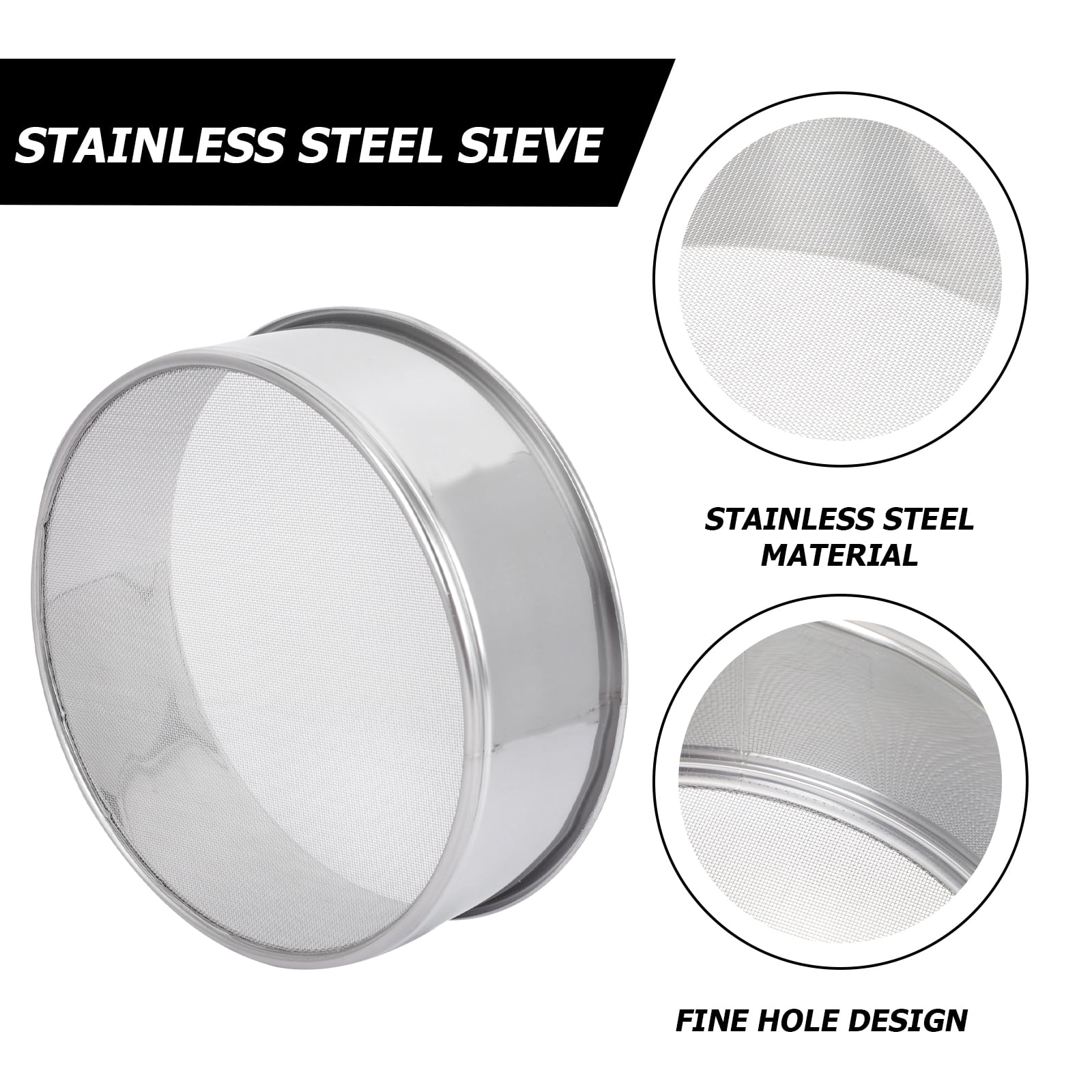 Soil Sieve Sifting Pan Mesh Garden Bonsai Sifter Gardening Strainer Flour Sift Manual Seeding Metal Steel Stainless