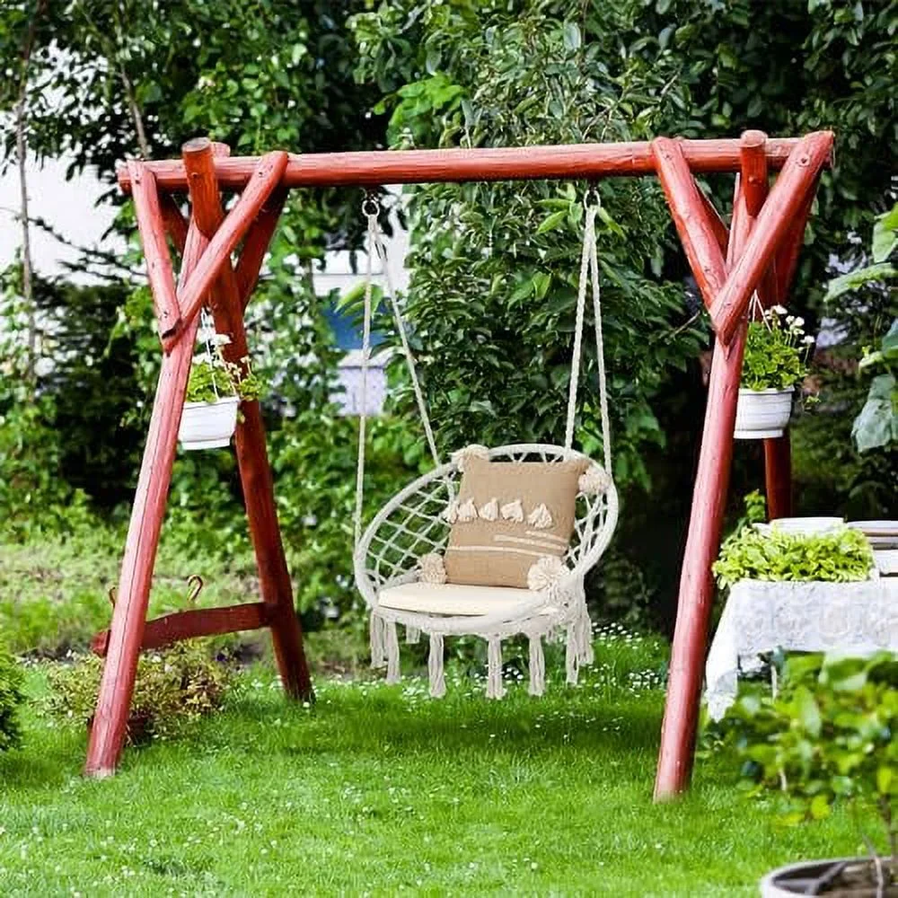 ZENY Hammock Chair, Hanging Chair for Bedroom, Hammock Swing Chair for Indoor Outdoor, Rope Swing Chairs with Macrame