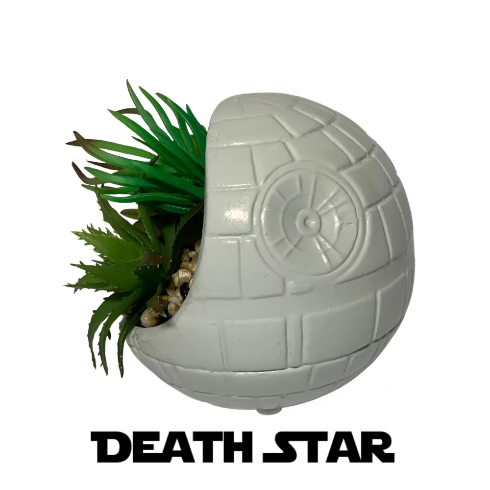 Star Wars Ceramic Planter with Faux Succulent Houseplant 4 inches