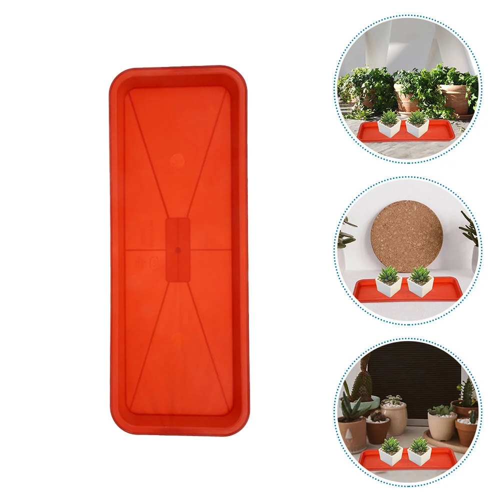 Jibingyi 6pcs Plastic Plant Pot Saucer Rectangle Plant Saucers Drip Tray Flower Pot Drip Trays
