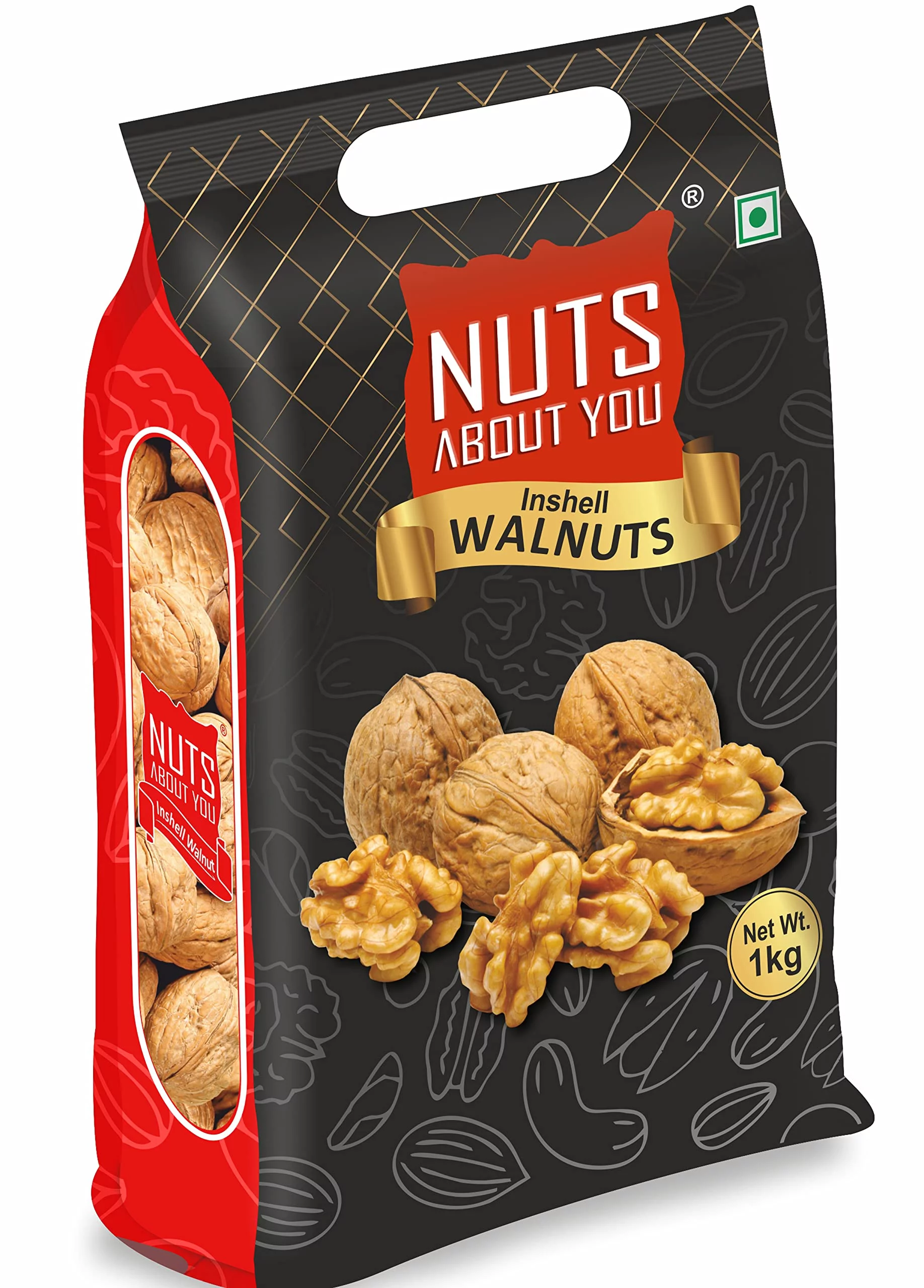 Nuts About You Walnut Inshell, 1 Kg| Jumbo Size | 100% Natural | Premium | Akhrot Sabut