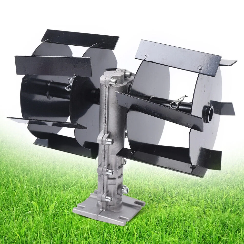 9 Teeth Weeding Wheel Petrol Tiller Cultivator Digging Head Lawnmower Black 35x25cm